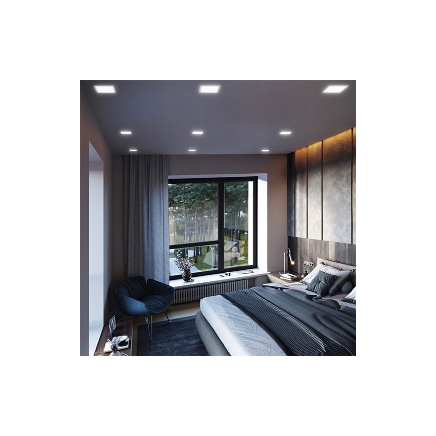 Luminaria empotrada LED/18W/230V 3000/4000/6000K 22,5x22,5 cm blanca