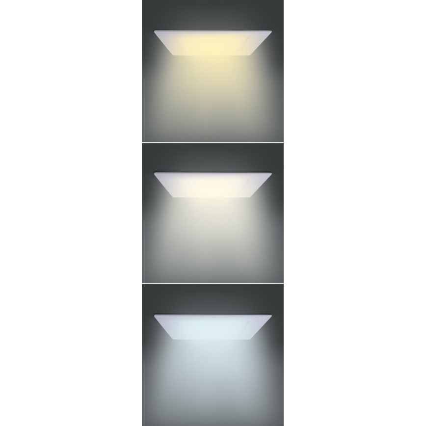 Luminaria empotrada LED/18W/230V 3000/4000/6000K 22,5x22,5 cm blanca