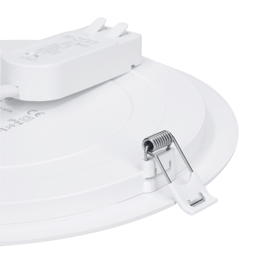 Panel LED 2 en 1 empotrable o de superficie 18W/230V 3000/4000/6000K Ø 22,5 cm IP54 plateado
