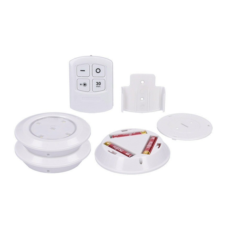 Juego de 3 luminarias LED regulables con mando a distancia LED/3xAAA