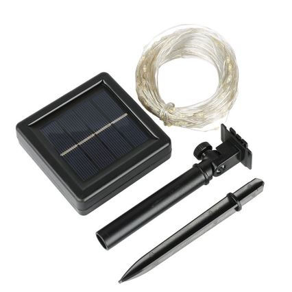 Guirnalda solar decorativa LED, 22 m, batería 3,7 V 800 mAh