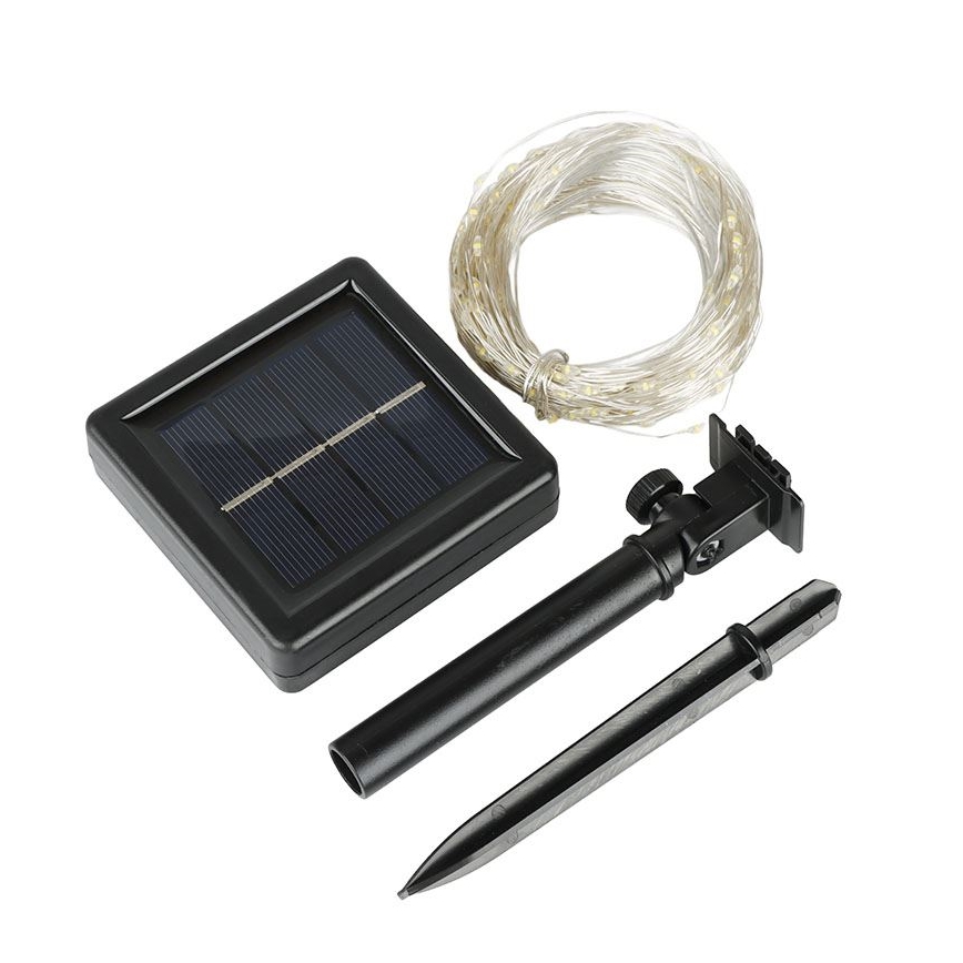 Guirnalda solar decorativa LED, 22 m, batería 3,7 V 800 mAh