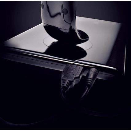 Lámpara de mesa LED regulable Conector USB LED/12W/230V negro