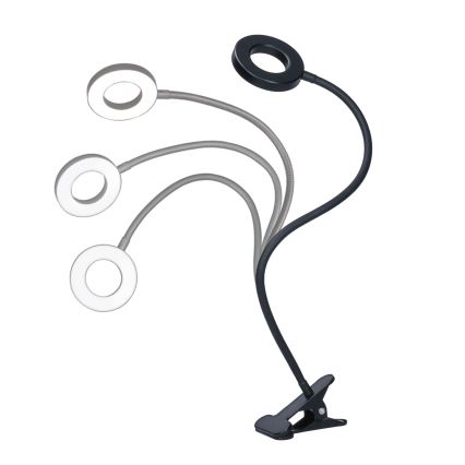 Lámpara de mesa LED regulable con pinza LED/8W/230V 3000/4000/5000K negra