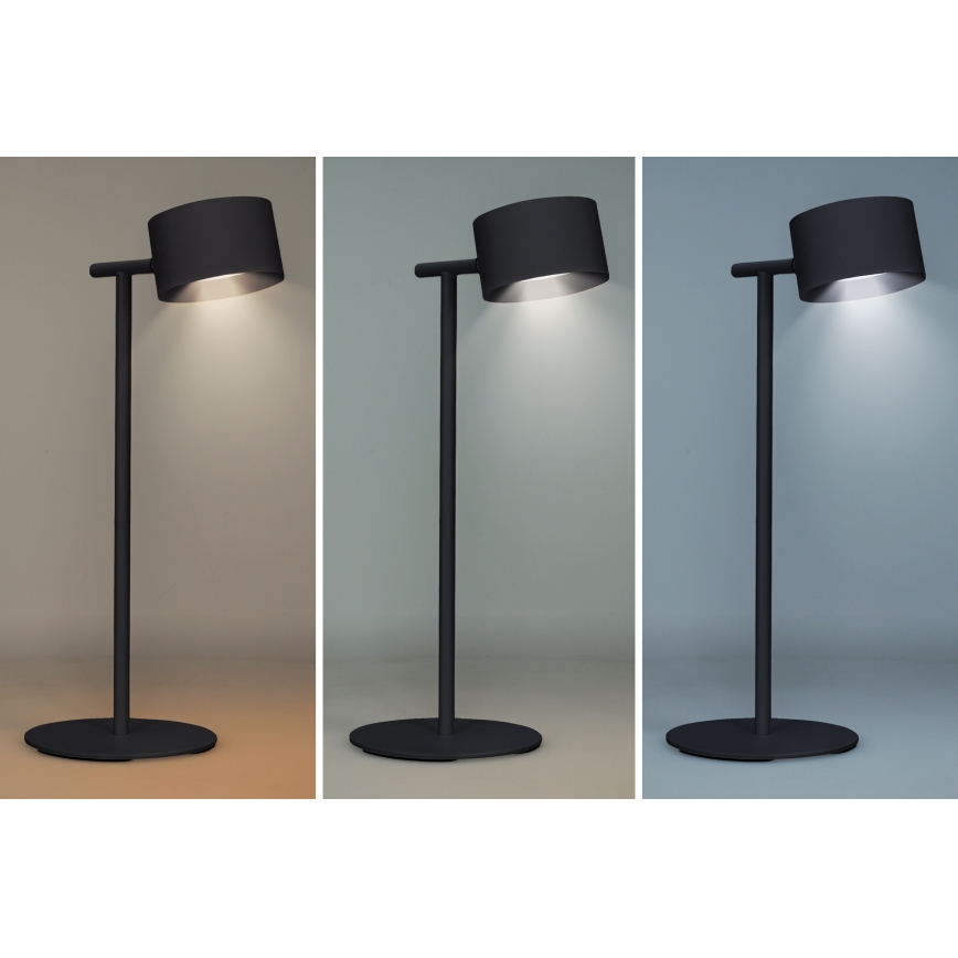 Solight WO68-B - Lámpara LED regulable y recargable 3en1 LED/4W/2000 mAh 3000/4000/6500K negro