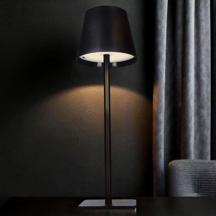 Lámpara de mesa LED táctil recargable y regulable LUCCA LED/3,7V 3000/4000/6500K 2000 mAh negra