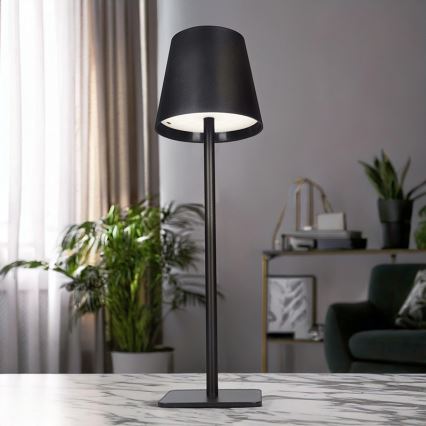 Lámpara de mesa LED táctil recargable y regulable LUCCA LED/3,7V 3000/4000/6500K 2000 mAh negra