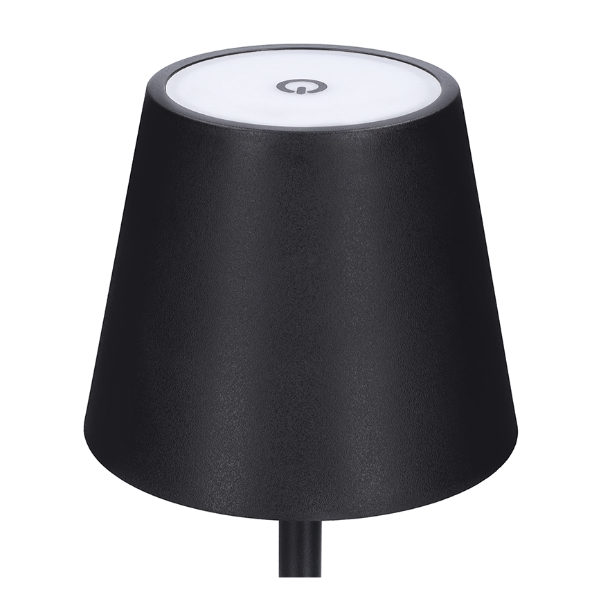 Lámpara de mesa LED táctil recargable y regulable LUCCA LED/3,7V 3000/4000/6500K 2000 mAh negra