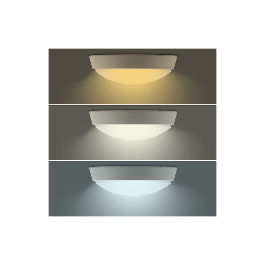 Aplique LED de pared exterior 2 en 1 LED/20W/230V 3000/4000/6500K IP65 Ø 22 cm