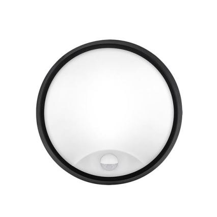 Aplique de pared LED para exterior con sensor 2 en 1, 20 W, 230 V, 3000/4000/6500 K, IP65, diámetro 22 cm