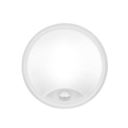Aplique de pared LED para exterior con sensor 2 en 1, 20 W, 230 V, 3000/4000/6500 K, IP65, diámetro 22 cm