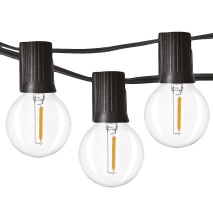 Cadena decorativa LED para exterior GIRLANDA 25xE12 20m IP44 blanco cálido