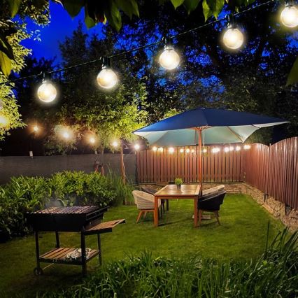 Guirnalda LED decorativa para exterior GIRLANDA 25xE12 20m IP44 blanco cálido