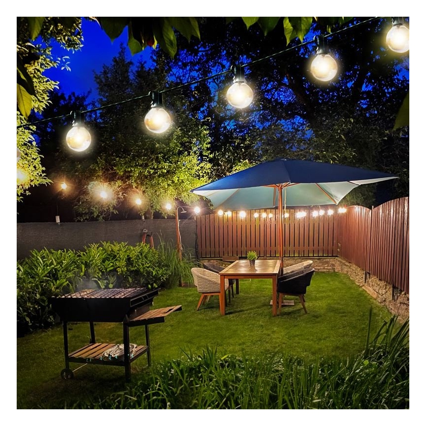 Guirnalda LED decorativa para exterior GIRLANDA 25xE12 20m IP44 blanco cálido