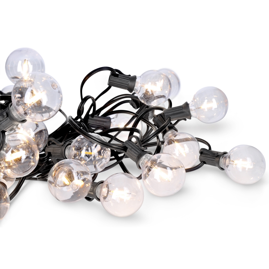 Guirnalda LED decorativa para exterior GIRLANDA 25xE12 20m IP44 blanco cálido