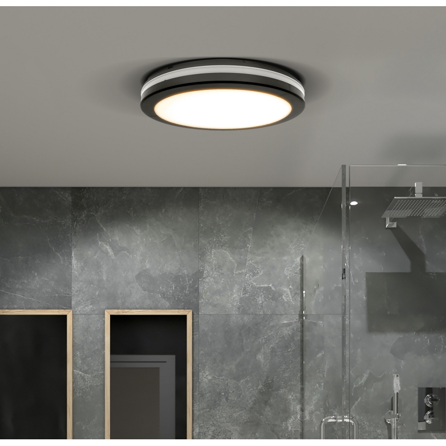 Plafón LED de exterior regulable LED/36W/40W/44W/230V 3000/4000/6500K IP65 negro