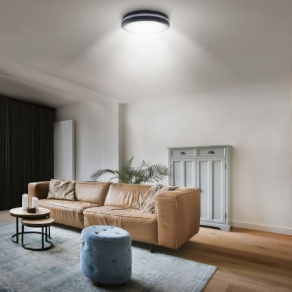 Plafón LED de exterior regulable LED/36W/40W/44W/230V 3000/4000/6500K IP65 negro