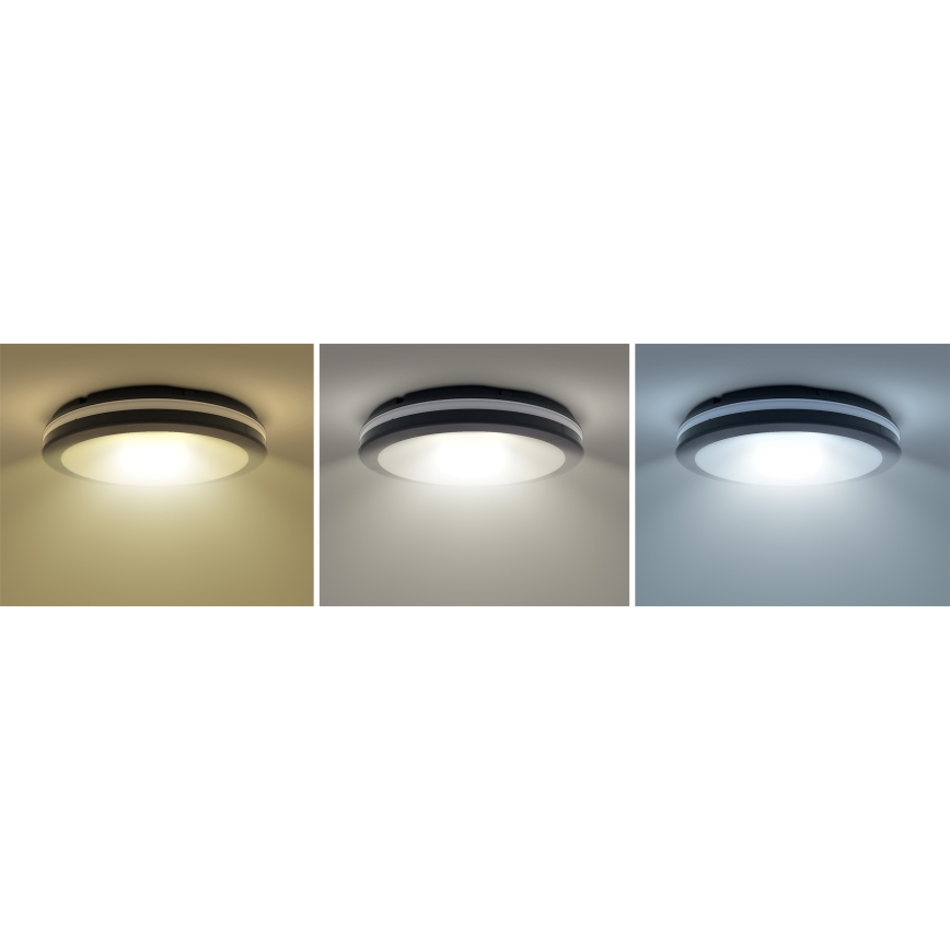 Plafón LED de exterior regulable LED/36W/40W/44W/230V 3000/4000/6500K IP65 negro