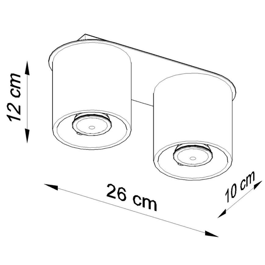 Foco ORBIS 2 2xGU10/40W/230V gris