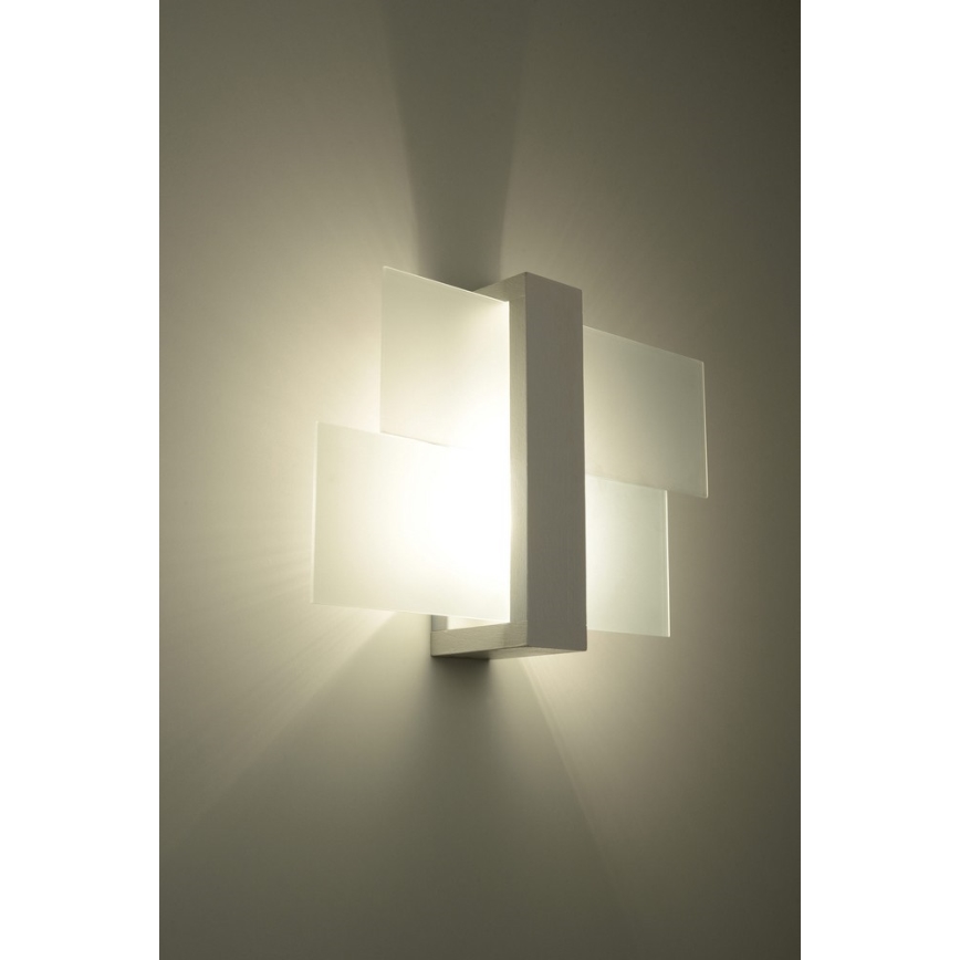 Aplique FENIKS 1 1xE27/60W/230V abedul/haya/blanco