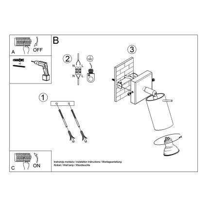 Foco de pared RING 1xGU10/10W/230V blanco