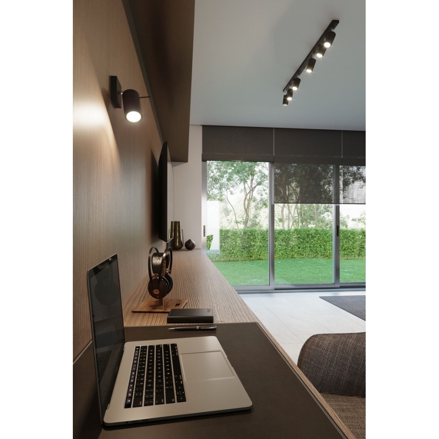 Foco de pared RING 1xGU10/10W/230V negro
