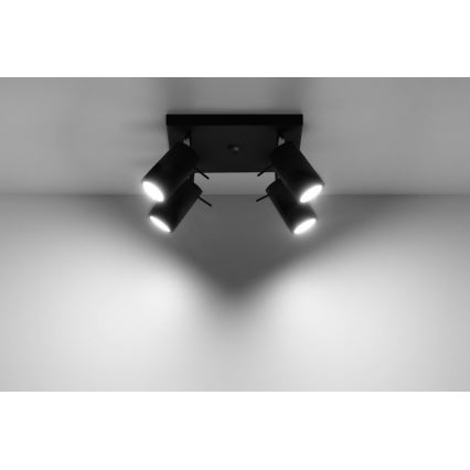 Foco RING 4 4xGU10/10W/230V negro