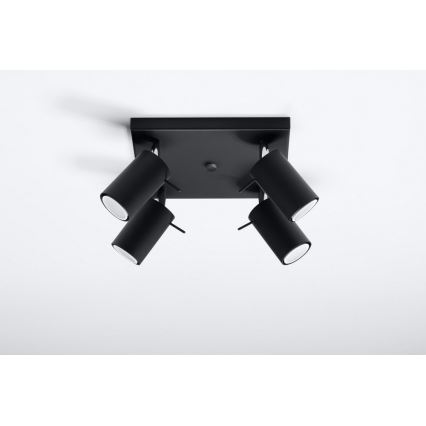 Foco RING 4 4xGU10/10W/230V negro