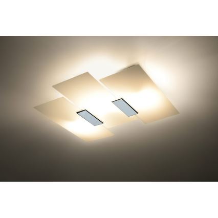 Plafón FABIANO 3xE27/60W/230V blanco/cromo brillante