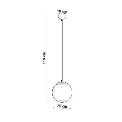Lámpara colgante con cable UGO 1xE27/15W/230V Ø 20 cm blanca/cromo brillante