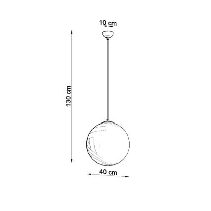 Lámpara colgante con cable UGO 1xE27/15W/230V Ø 40 cm blanco/cromo brillante