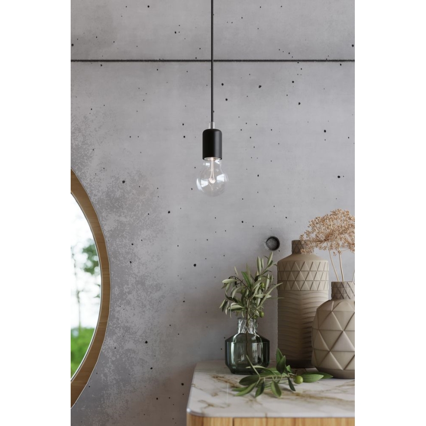 Lámpara colgante EDISON 1 1xE27/60W/230V araña negro