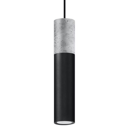 Lámpara colgante con cable BORGIO 1xGU10/40W/230V hormigón/metal negro
