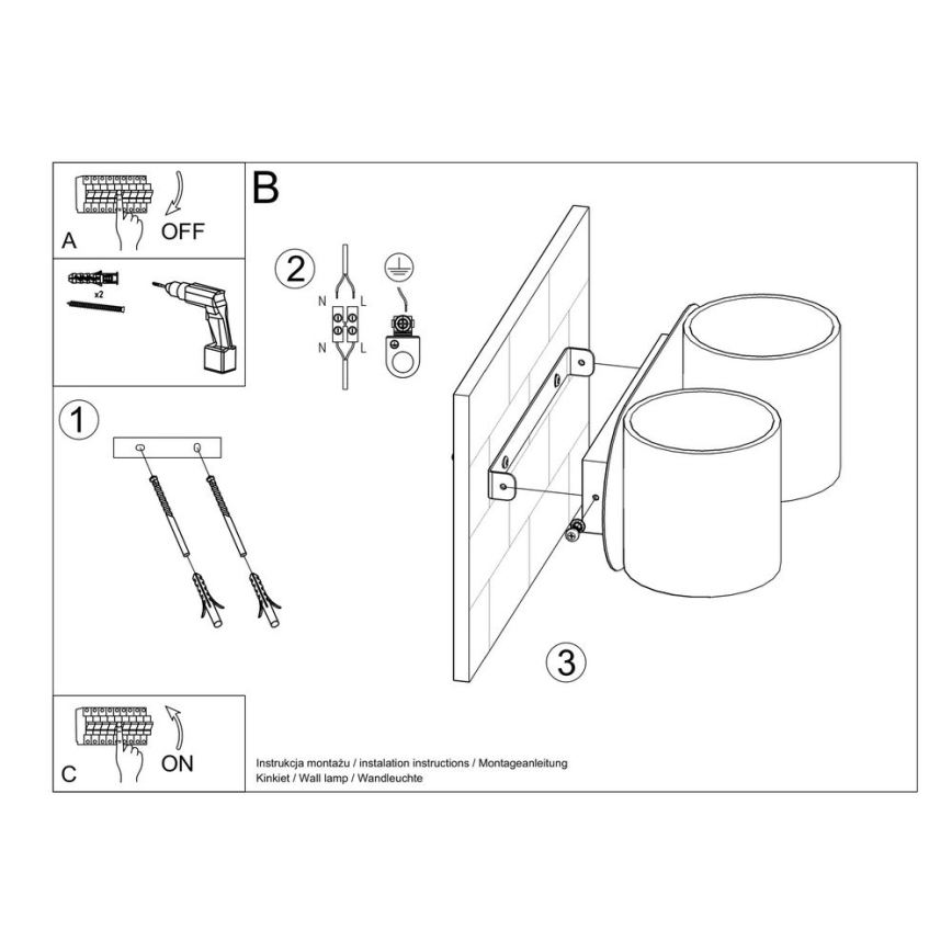 Foco de pared ORBIS 2xG9/40W/230V blanco
