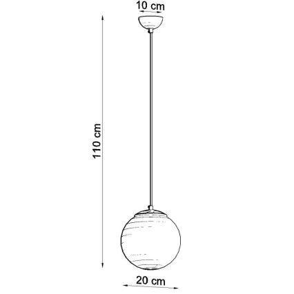 Lámpara colgante con cable TOYA 1xE27/60W/230V Ø 20 cm blanca/dorada