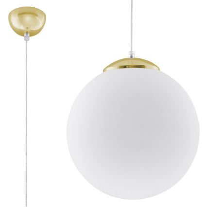Lámpara colgante con cable TOYA 1xE27/60W/230V Ø 30 cm blanco/dorado