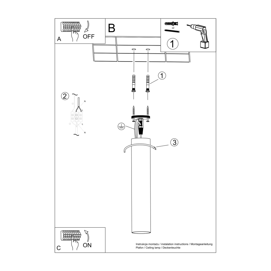 Foco LAGOS 1xGU10/10W/230V 40 cm blanco