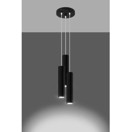 Lámpara colgante LAGOS 3xGU10/10W/230V negro