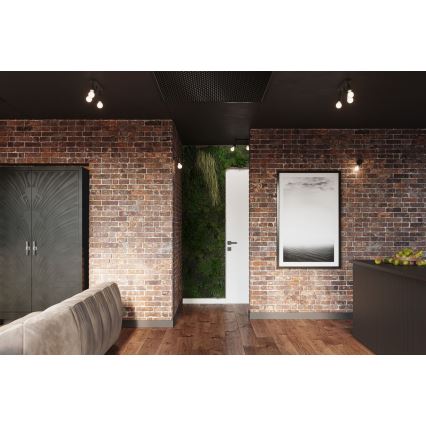Aplique de pared con foco FORNES 1xE27/60W/230V negro