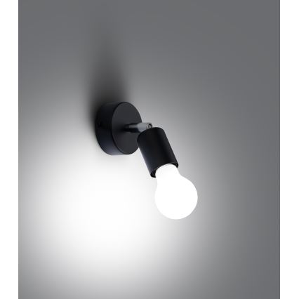 Aplique de pared con foco FORNES 1xE27/60W/230V negro