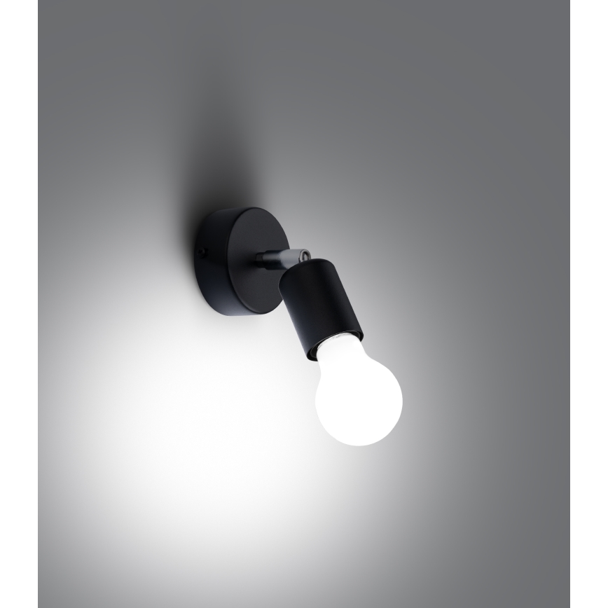 Aplique de pared con foco FORNES 1xE27/60W/230V negro