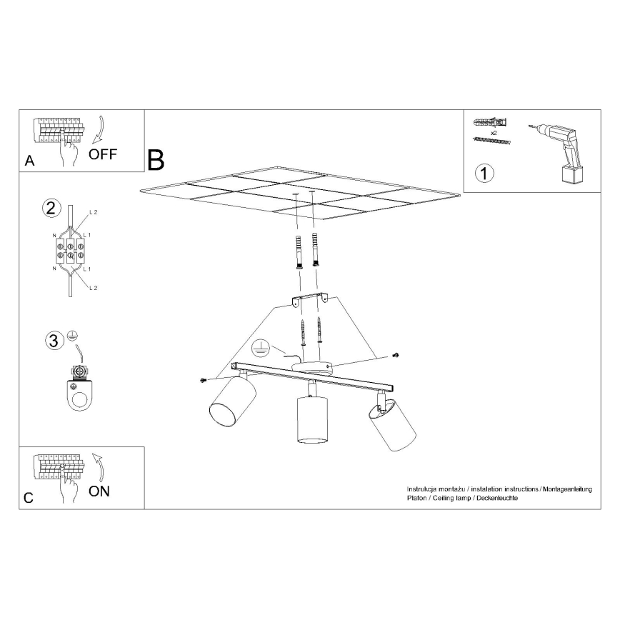 Foco empotrable LEMMI 3xGU10/40W/230V negro