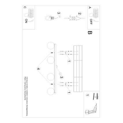 Lámpara de techo YOLI 4xG9/12W/230V blanca