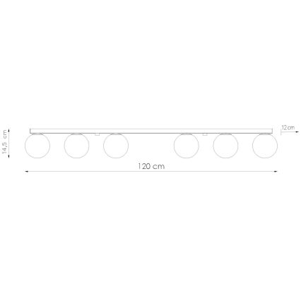 Lámpara de techo YOLI 6xG9/12W/230V negra