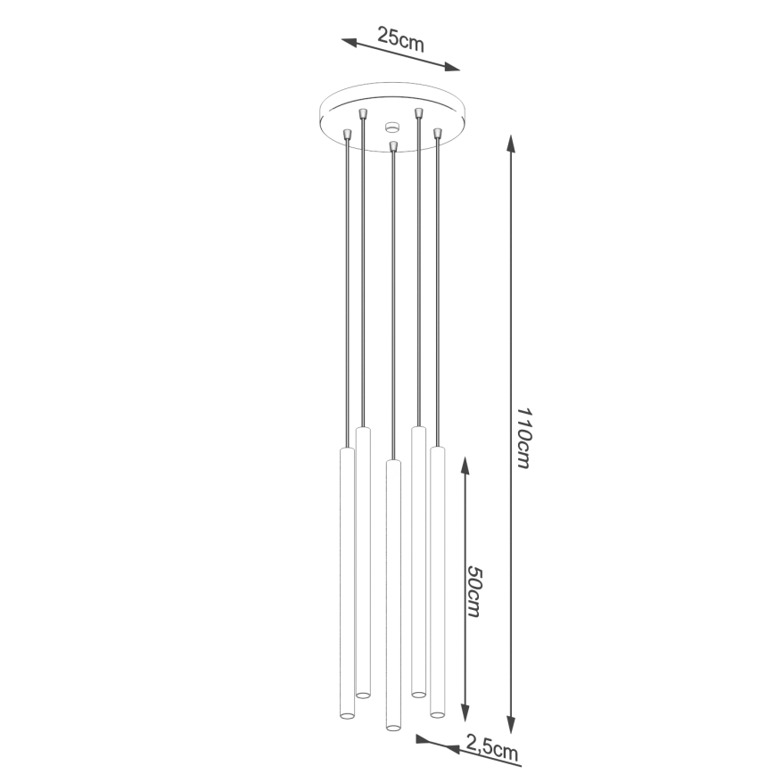 Lámpara colgante PASTELO 5xG9/8W/230V dorado