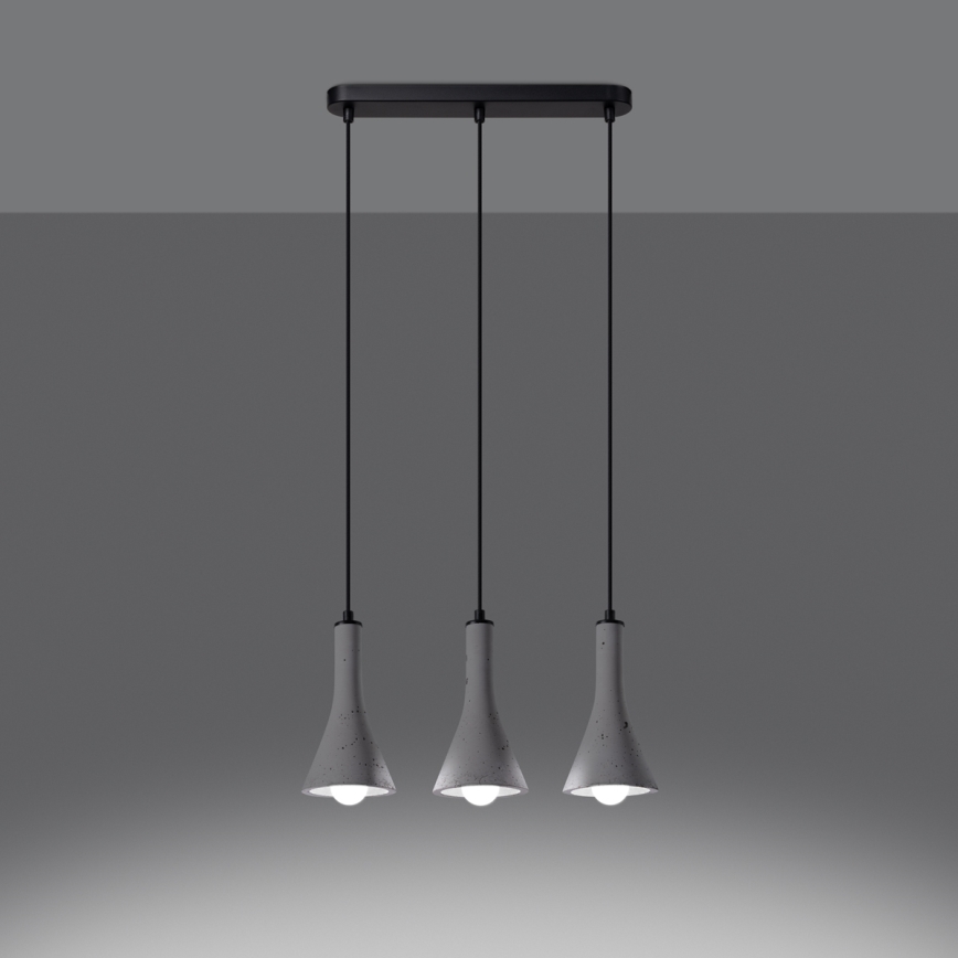 Lámpara colgante REA 3xE14/12W/230V concreto