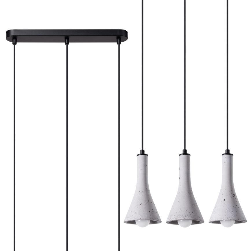 Lámpara colgante REA 3xE14/12W/230V concreto
