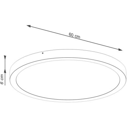 Lámpara de techo LED ONYX LED/48W/230V Ø 60 cm negra