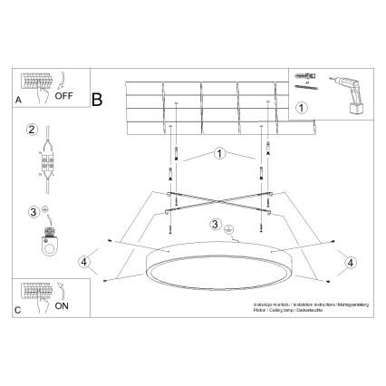 Lámpara de techo LED ONYX LED/48W/230V Ø 60 cm negra