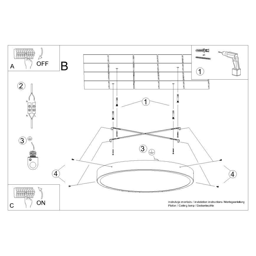 Lámpara de techo LED ONYX LED/48W/230V, diámetro 60 cm, blanca